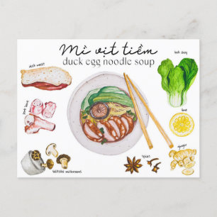 Nudelsuppe aus Enten - Postkarte
