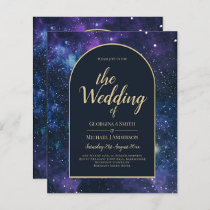 NUDGET Starry Night Lila Blue Wedding INVITE