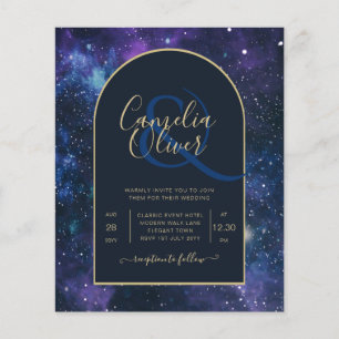 NUDGET Starry Night Lila Blue Wedding INVITE Flyer