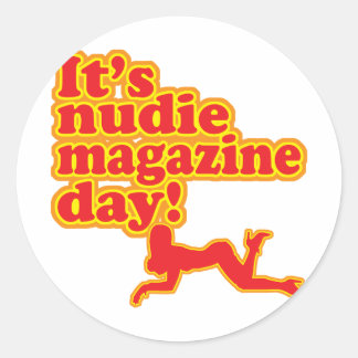 Nudie Magazine Day! Runder Aufkleber