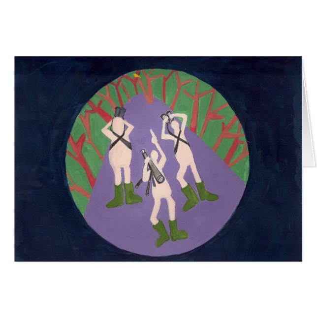 Nudist-Vogelbeobachterkarte (Vorderseite (Horizontal))