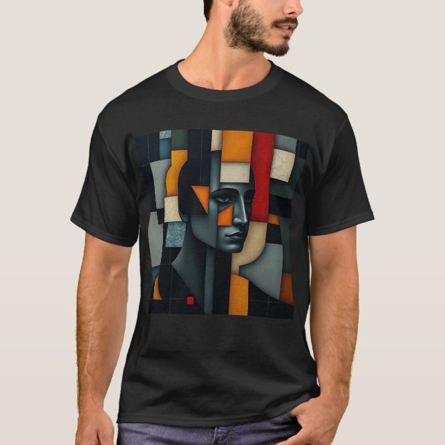 NUES Kubistischer Abstract 3 T-Shirt (Vorderseite)