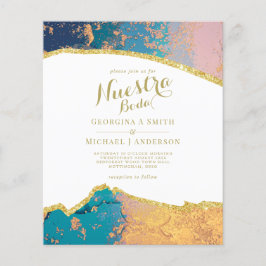Nuestra Boda AGATE Gold Spanish Wedding INVITE