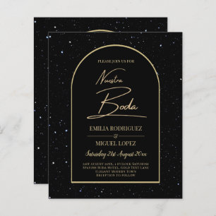 NUESTRA BODA BLACK GOLD Starry Night EINLADEN