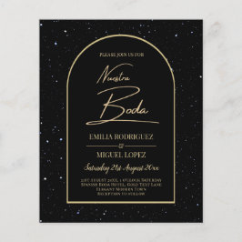 NUESTRA BODA BLACK GOLD Starry Night EINLADEN Flyer