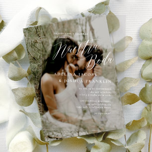 Nuestra Boda Caligrafía Moderna Hochzeit Acryleinladungen