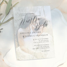 Nuestra Boda Caligrafía Moderna Invitación de Boda
