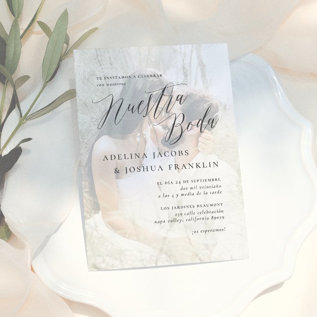 Nuestra Boda Caligrafía Moderna Invitación de Boda Einladung (Von Creator hochgeladen)