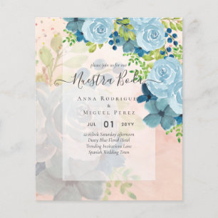 NUESTRA BODA Dusty Blue Floral BUDGET Flyer
