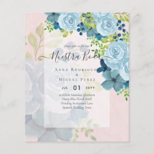 NUESTRA BODA Dusty Blue Floral BUDGET Flyer