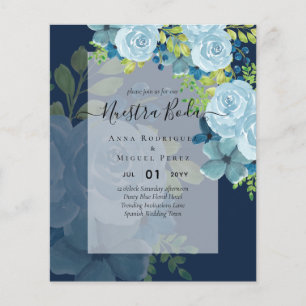 NUESTRA BODA Dusty Blue Floral BUDGET Flyer