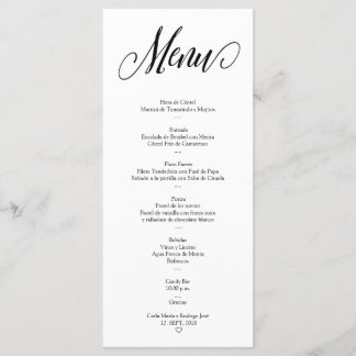 NUESTRA BODA Editierbare Spanische Menükarte
