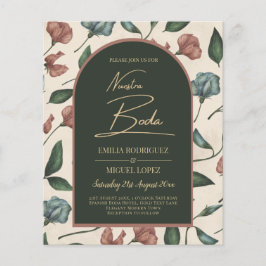 Nuestra Boda Emerald Green Terracotta Fall Einladu Flyer