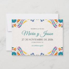 Nuestra Boda Flowers Botanical Spanish Wedding Save The Date