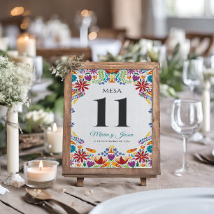 Nuestra Boda Flowers Botanische Spanische Hochzeit Tischnummer