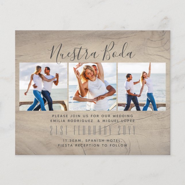 Nuestra Boda Foto Collage Wedding INVITE Flyer (Vorne)