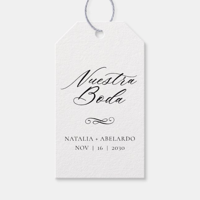 Nuestra Boda Gift Tags Geschenkanhänger (Vorderseite)