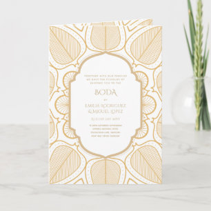 Nuestra Boda GOLD 4age Spanish Wedding INVITE Karte