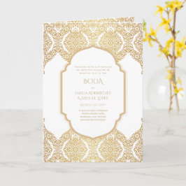 Nuestra Boda GOLD 4age Spanish Wedding INVITE Karte
