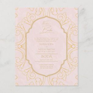 Nuestra Boda GOLD Frame Spanish Wedding INVITE