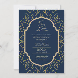 Nuestra Boda GOLD Frame Spanish Wedding INVITE Einladung