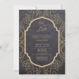 Nuestra Boda GOLD Frame Spanish Wedding INVITE Einladung