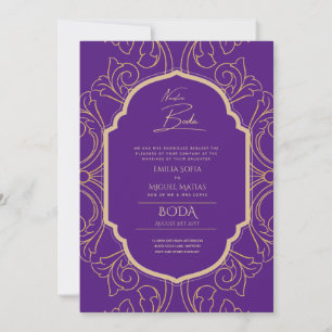 Nuestra Boda GOLD Frame Spanish Wedding INVITE Einladung