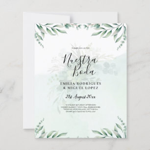 NUESTRA BODA Greenery Spanish WEDDING Einladung