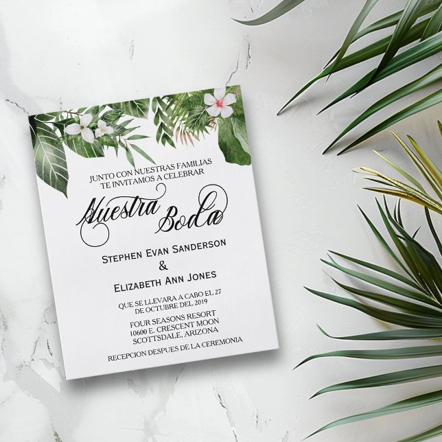 Nuestra Boda Invit - Spanisches Hochzeitstil-Tropi Flyer (Von Creator hochgeladen)