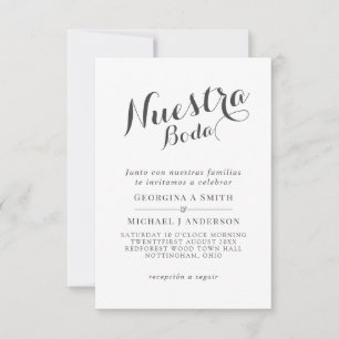 Nuestra Boda Invitacion BlackWhiteSpanische Hochze Einladung