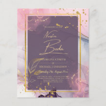 NUESTRA BODA Lila Pink Gold Tinte Wedding INVITE