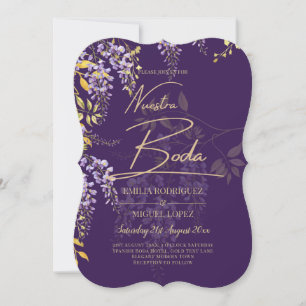 Nuestra Boda Lilac Wisteria Wedding Spanish Invite Einladung