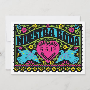Nuestra Boda Love Birds Banner Einladung