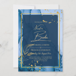 NUESTRA BODA Navy Blue Gold Tinte Wedding INVITE Einladung