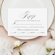 Nuestra Boda Negro Rsvp Card