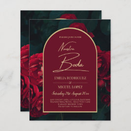 NUESTRA BODA Rote Rosen Forest Green Winter INVITE