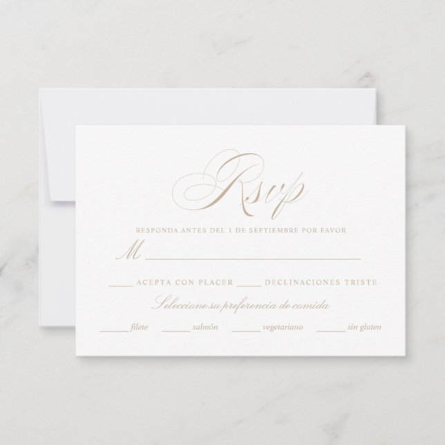 Nuestra Boda Rsvp Card (Vorderseite)