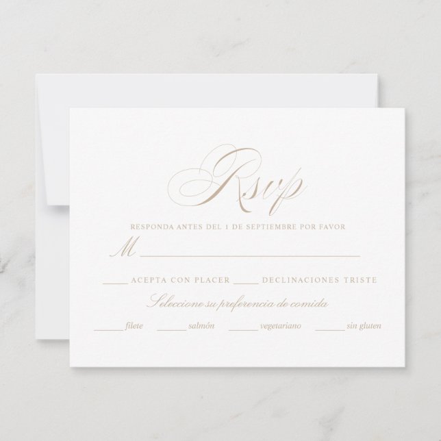 Nuestra Boda RSVP Karte (Vorderseite)