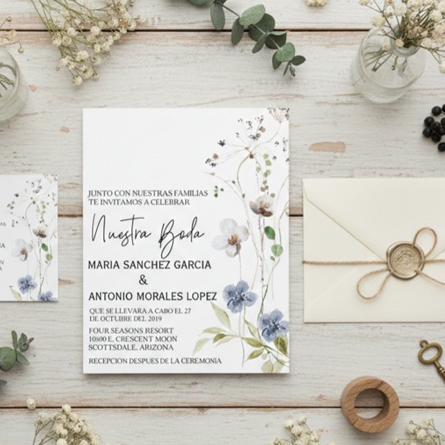 Nuestra Boda, Spanische Weihnachtsfeier Blume Flyer (Von Creator hochgeladen)