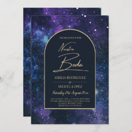 NUESTRA BODA Starry Night Lila Blue INVITE Einladung