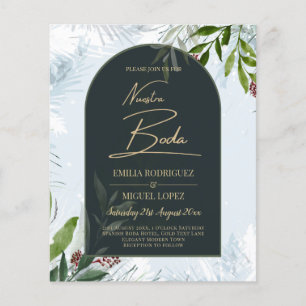 NUESTRA BODA Winter Greenerie Wedding Einladung Flyer