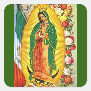 Nuestra Señora de Guadalupe Quadratischer Aufkleber