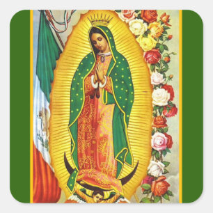Nuestra Señora de Guadalupe Quadratischer Aufkleber
