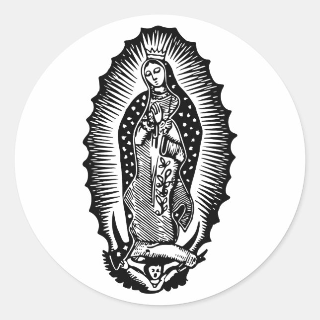Nuestra Señora de Guadalupe Runder Aufkleber (Vorderseite)