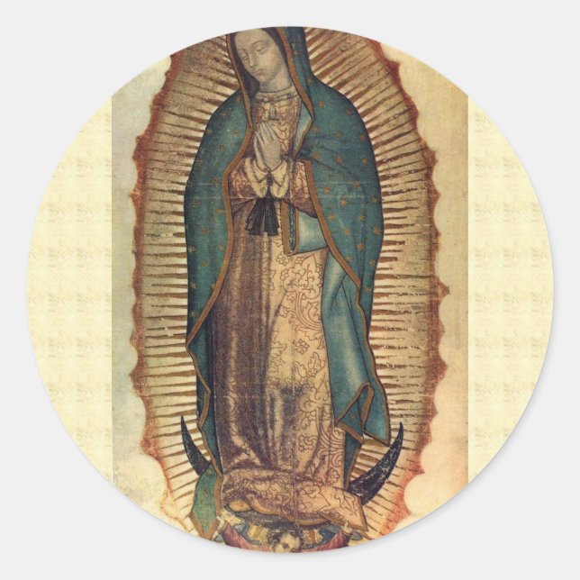 Nuestra Señora Our Lady Jungfrau Guadalupe Runder Aufkleber (Vorderseite)