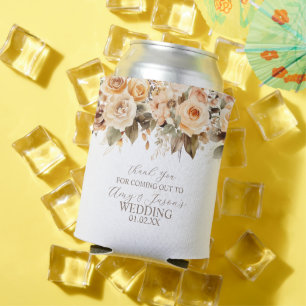 Nuetral Beige Botanische Hochzeit braun Dosenkühler