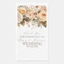 Nuetral Beige Botanische Hochzeit braun Serviette