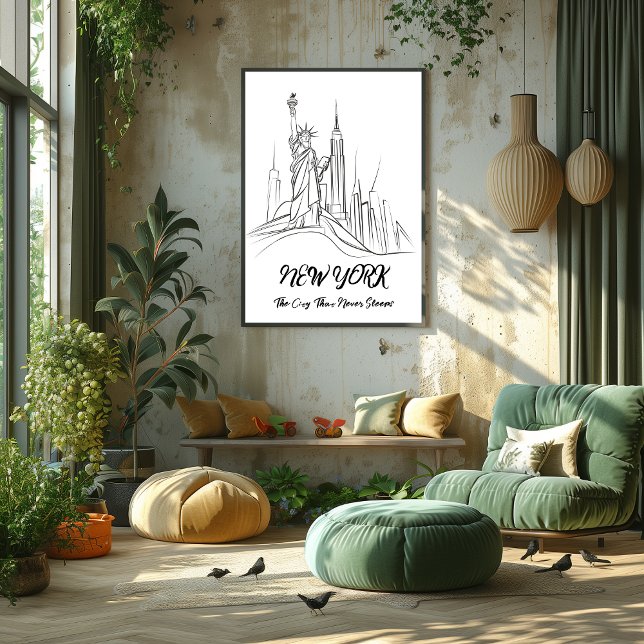 Nueva York: La Ciudad que Nunca Duerme Arte Lineal Poster (Von Creator hochgeladen)
