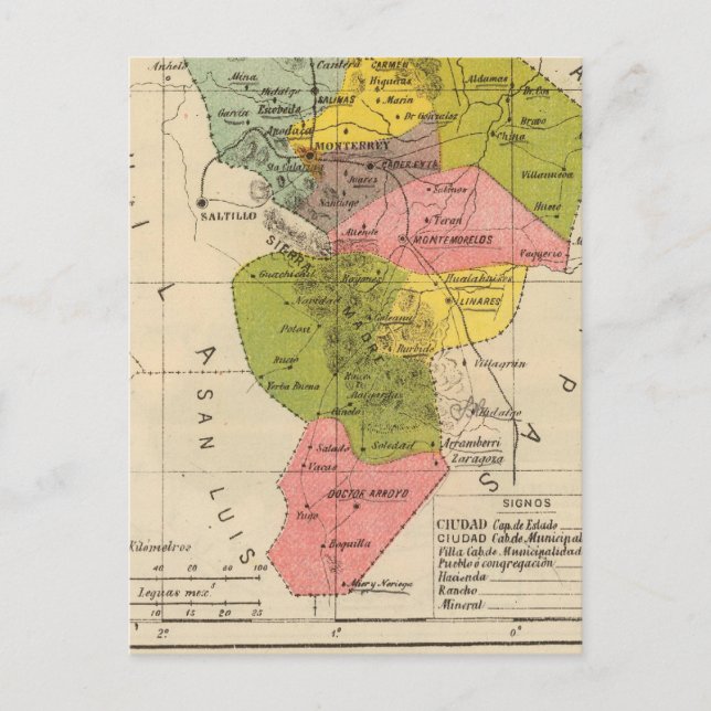 Nuevo Leon, Mexiko Postkarte (Vorderseite)