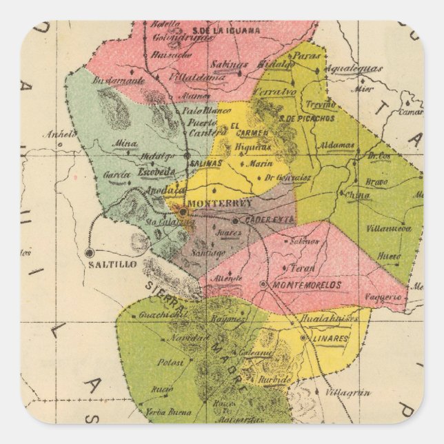 Nuevo Leon, Mexiko Quadratischer Aufkleber (Vorderseite)